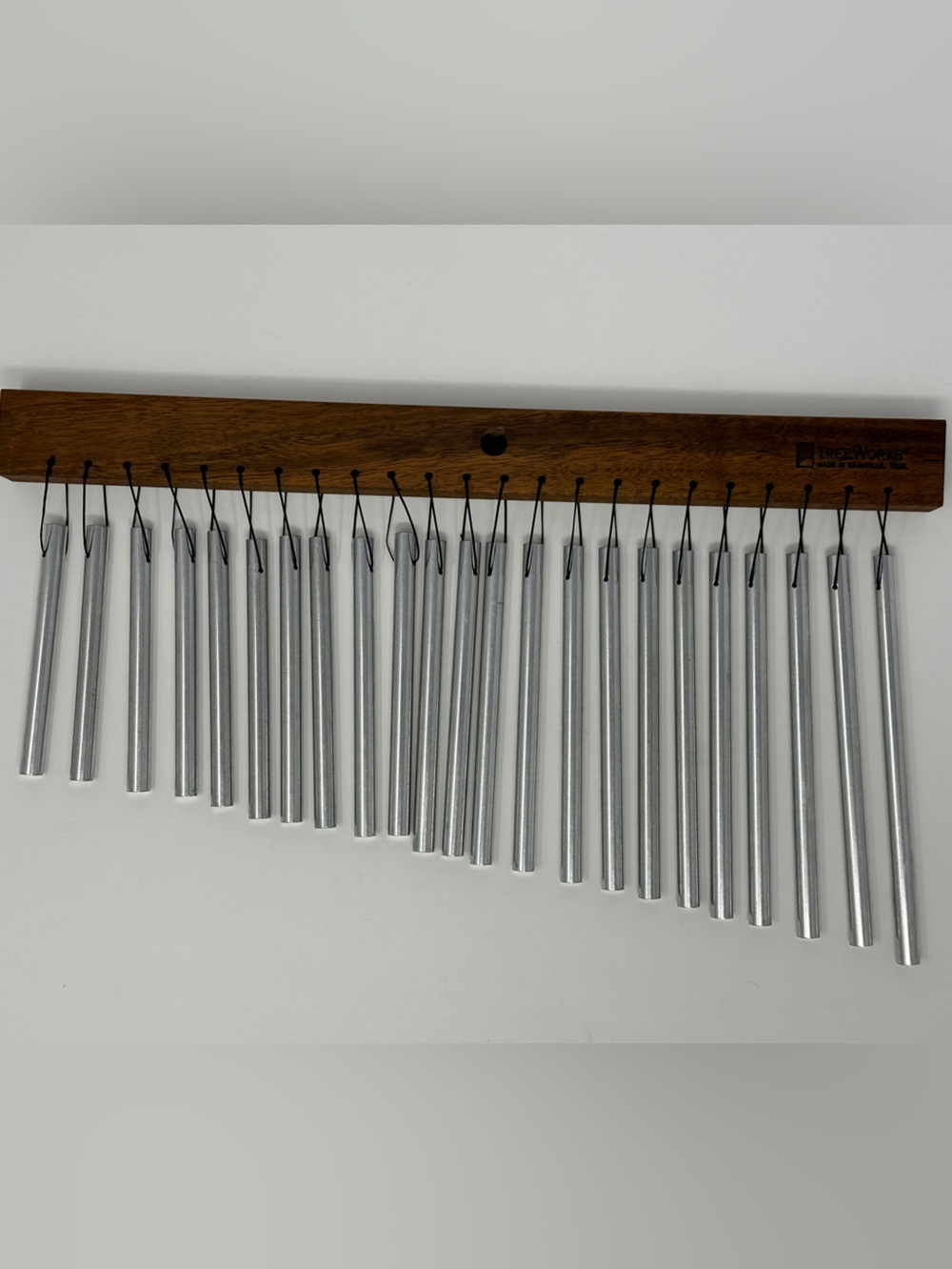Wood Mounted Silver Wind Chime Wall Decor musical instrument
